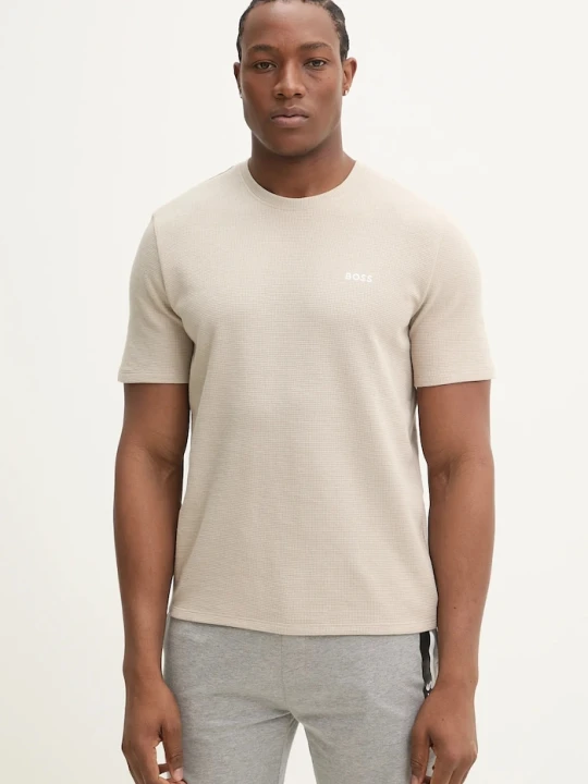 Zdjęcie produktu BOSS T-shirt lounge męski Waffle T-Shirt beżowy