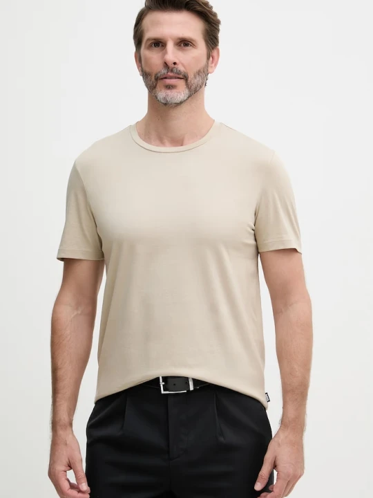 Zdjęcie produktu BOSS T-shirt męski bawełniany beżowy