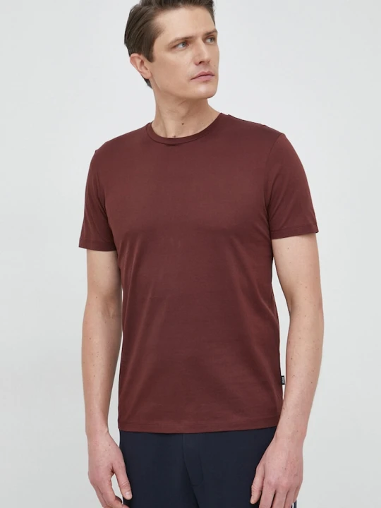Zdjęcie produktu BOSS T-shirt męski bawełniany bordowy
