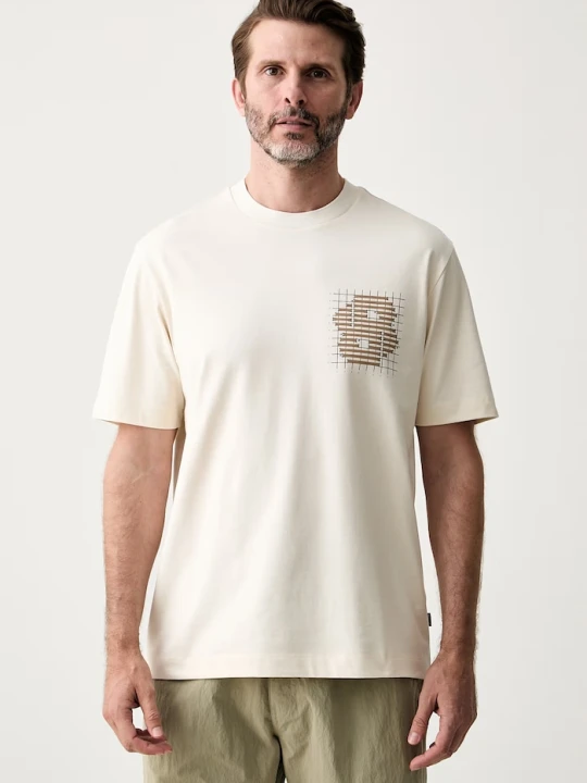 Zdjęcie produktu BOSS T-shirt męski bawełniany C-Tigerman beżowy