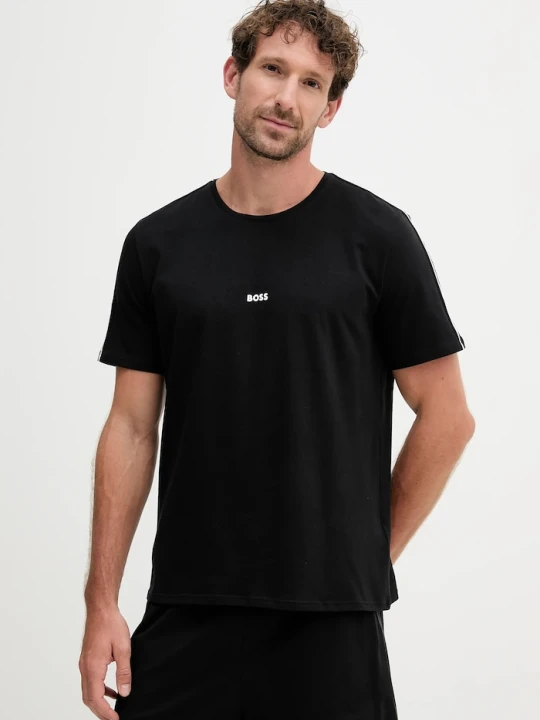 Zdjęcie produktu BOSS T-shirt lounge męski bawełniany z elastanem Unique T-Shirt czarny