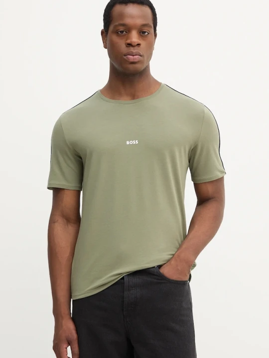 Zdjęcie produktu BOSS T-shirt lounge męski bawełniany z elastanem Unique T-Shirt zielony