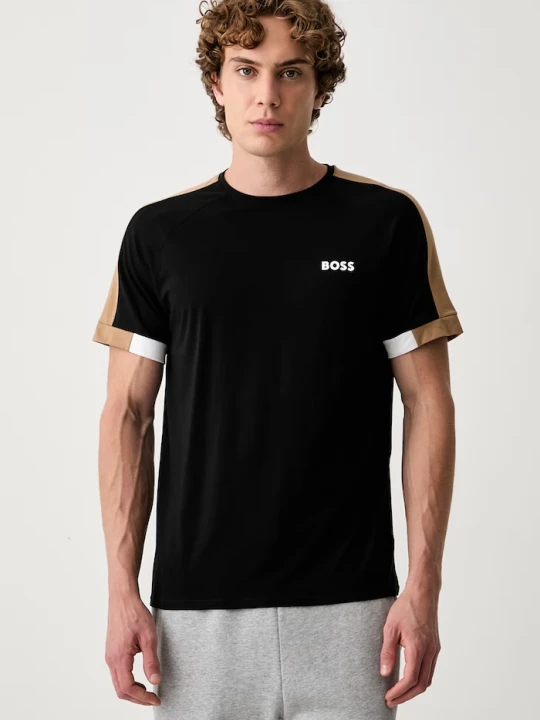 Zdjęcie produktu BOSS T-shirt piżamowy męski z bawełną Balance T-Shirt czarny