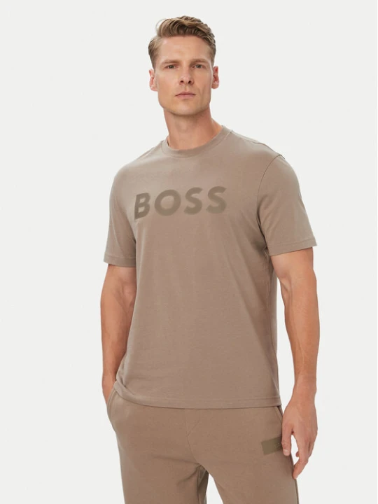 Zdjęcie produktu BOSS T-Shirt Structure Logo 50566883 Beżowy Regular Fit