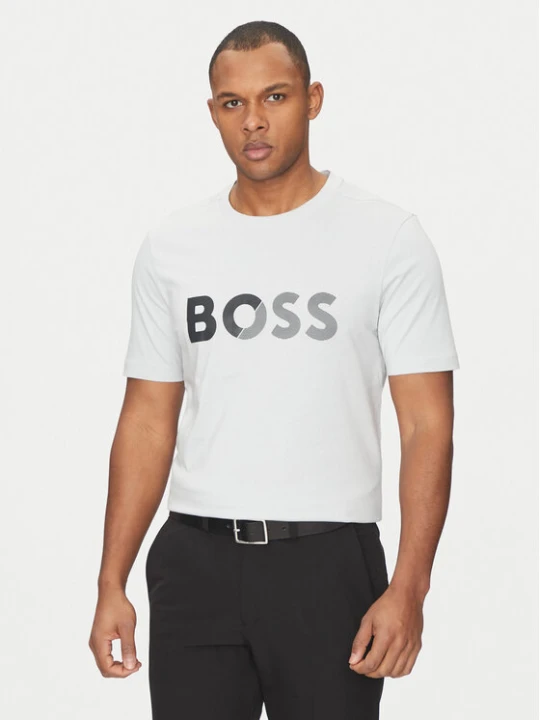 Zdjęcie produktu BOSS T-Shirt Tape Logo 50530990 Szary Regular Fit