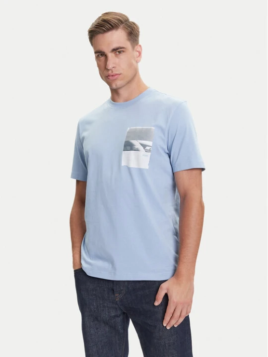 Zdjęcie produktu BOSS T-Shirt Te_Container 50546920 Błękitny Regular Fit Niebieski jasny