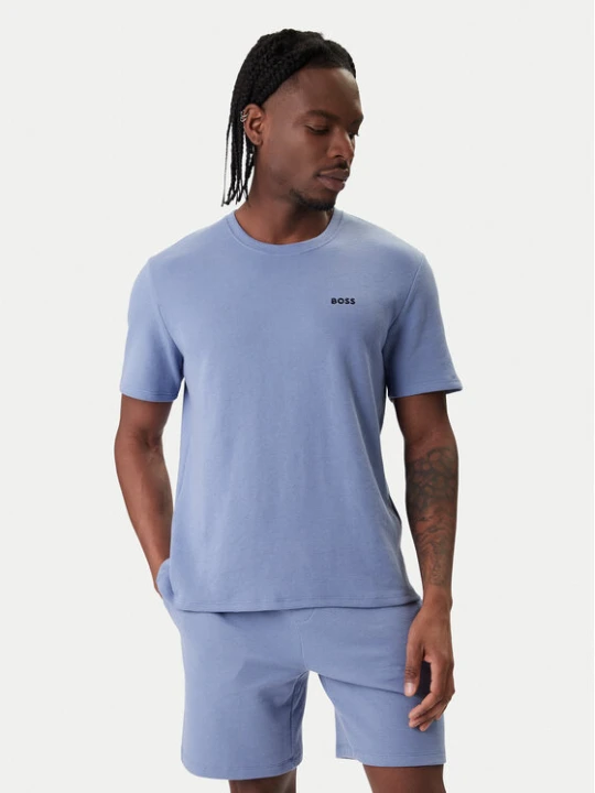 Zdjęcie produktu BOSS T-Shirt Waffle 50535891 Błękitny Regular Fit Niebieski jasny