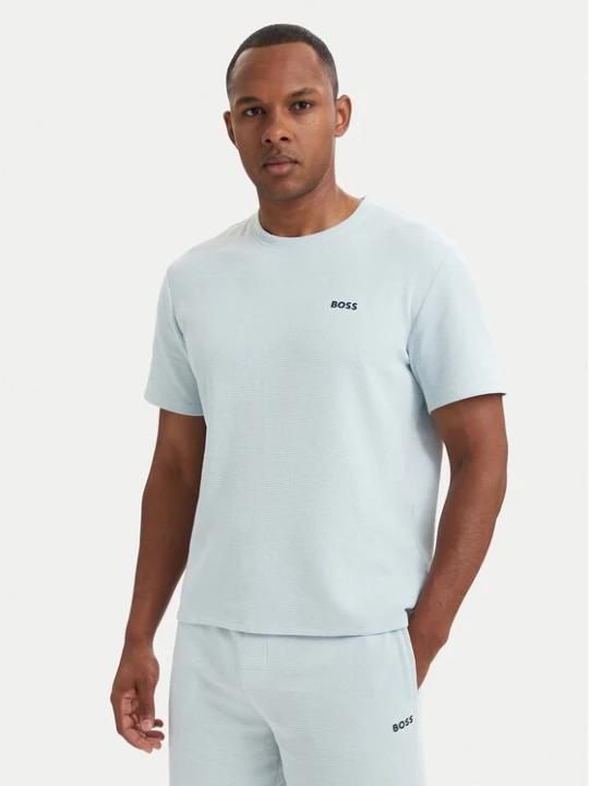 Zdjęcie produktu BOSS T-Shirt Waffle 50535891 Niebieski jasny Regular Fit