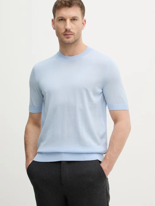 Zdjęcie produktu BOSS t-shirt męski wełniany H-Umauro niebieski