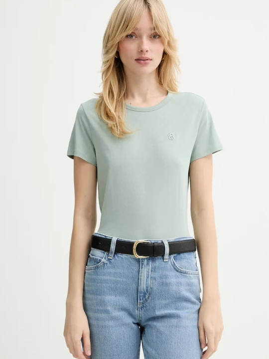 Zdjęcie produktu BOSS t-shirt z domieszką jedwabiu Eventsa9 zielony