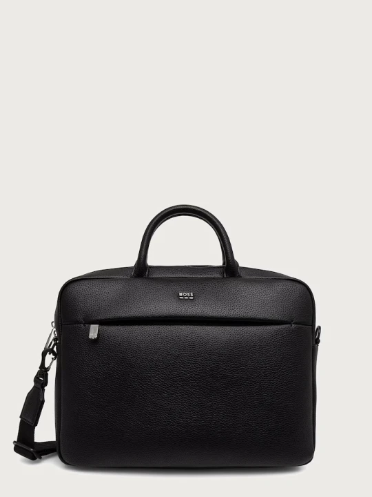 Zdjęcie produktu BOSS torba na laptopa męska z imitacji skóry Ray EVO_Doc Case czarny