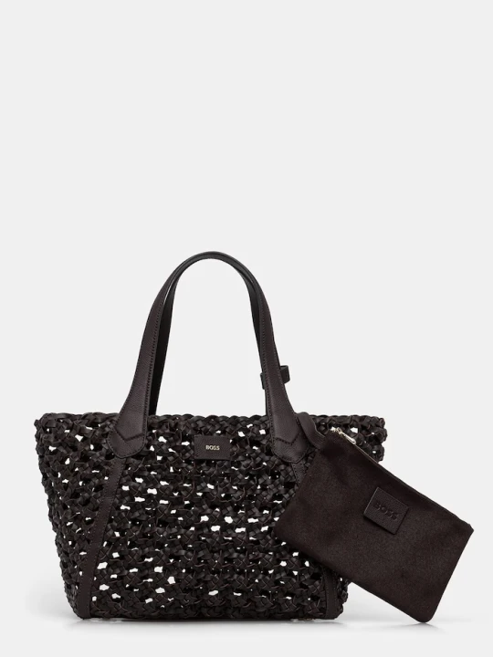 Zdjęcie produktu BOSS torebka shopper damska skórzana Lenah Tote W brązowy