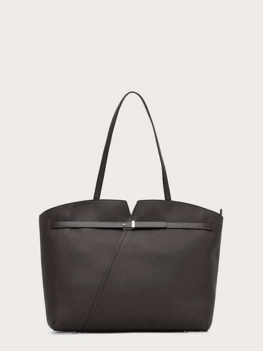 Zdjęcie produktu BOSS torebka shopper damska skórzana REVERS TOTE brązowy