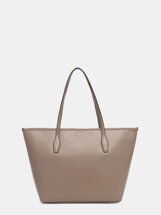 Zdjęcie produktu BOSS torebka shopper damska z imitacji skóry Sandy Zip Shopper brązowy