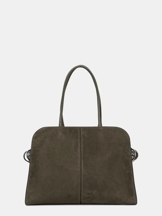 Zdjęcie produktu BOSS torebka shopper damska z imitacji zamszu Clarice Tote SU zielony