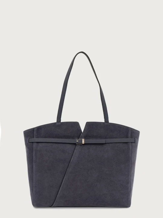 Zdjęcie produktu BOSS torebka shopper damska zamszowa niebieski