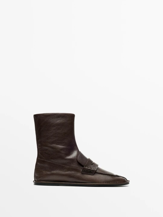Zdjęcie produktu Botek Soft Skóra Z Detalem Antifaz - Brązowy - Massimo Dutti - Female