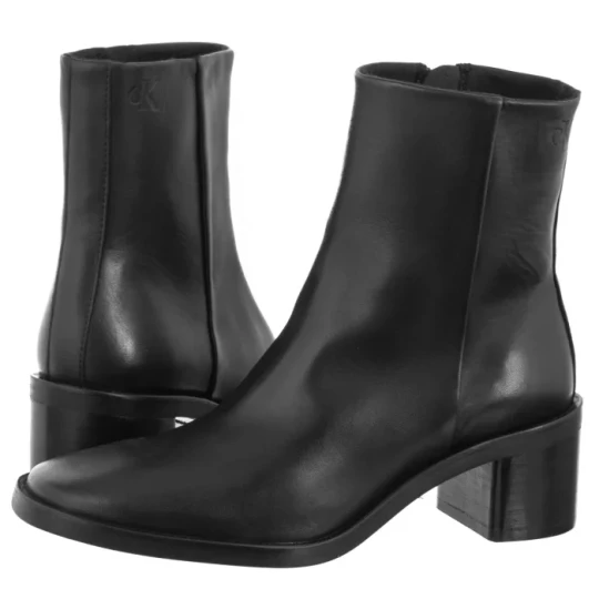 Zdjęcie produktu Botki Block Heel Zip Boot Lth Ck Black HW0HW02593 BEH (CK699-a) Calvin Klein