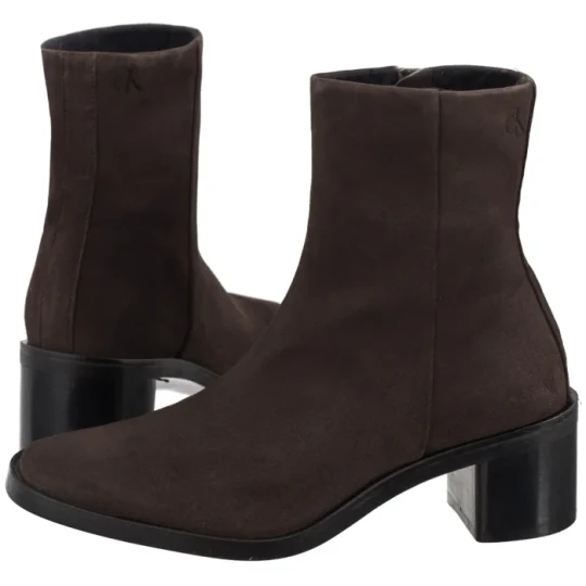 Zdjęcie produktu Botki Block Heel Zip Boot Sue Chocolate Brown HW0HW02592 GBW (CK702-a) Calvin Klein