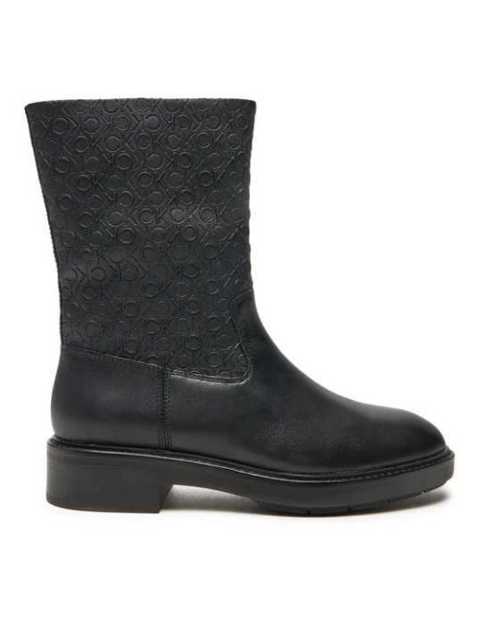 Zdjęcie produktu Botki Calvin Klein Flat Ankle Boot Mono Mix HW0HW02195 Czarny