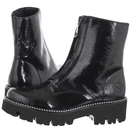 Zdjęcie produktu Botki Czarne Lakierowane Y3351-00 Black (RI218-a) Rieker