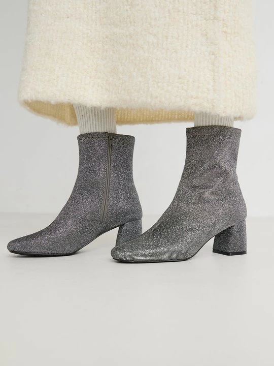Zdjęcie produktu Botki do kostki ONLY SHOES By Zalando srebrny