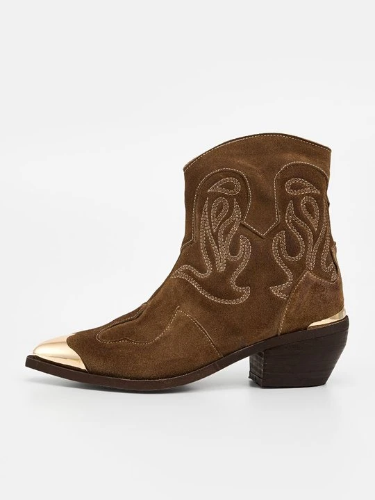 Zdjęcie produktu Botki kowbojki i motocyklowe Just Cavalli taupe