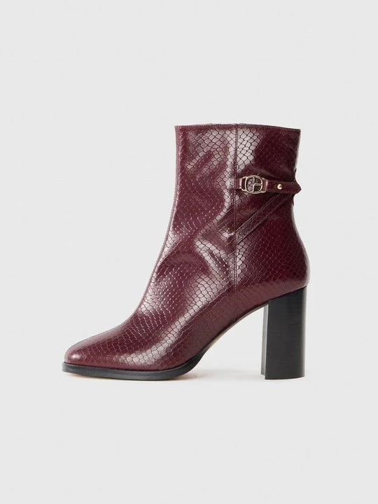 Zdjęcie produktu Botki na obcasie CLAUDIE PIERLOT ciemnoczerwony