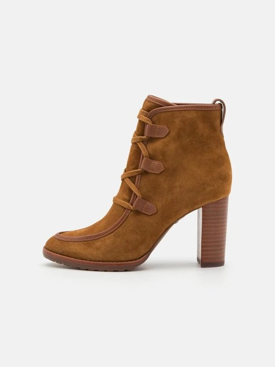 Zdjęcie produktu Botki na obcasie Lauren Ralph Lauren ciemnobrązowy