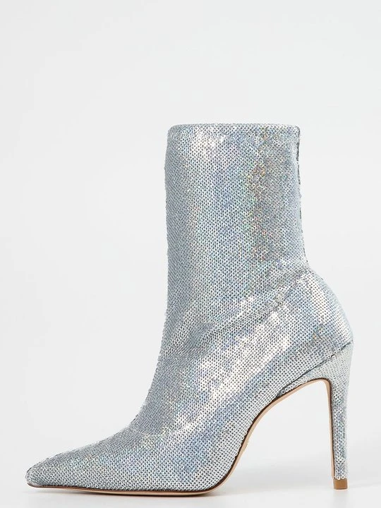 Zdjęcie produktu Botki na obcasie Stuart Weitzman srebrny