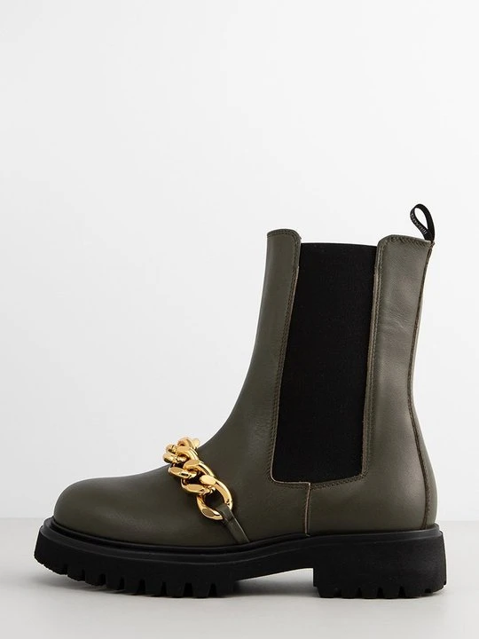 Zdjęcie produktu Botki na platformie Cavalli Class khaki