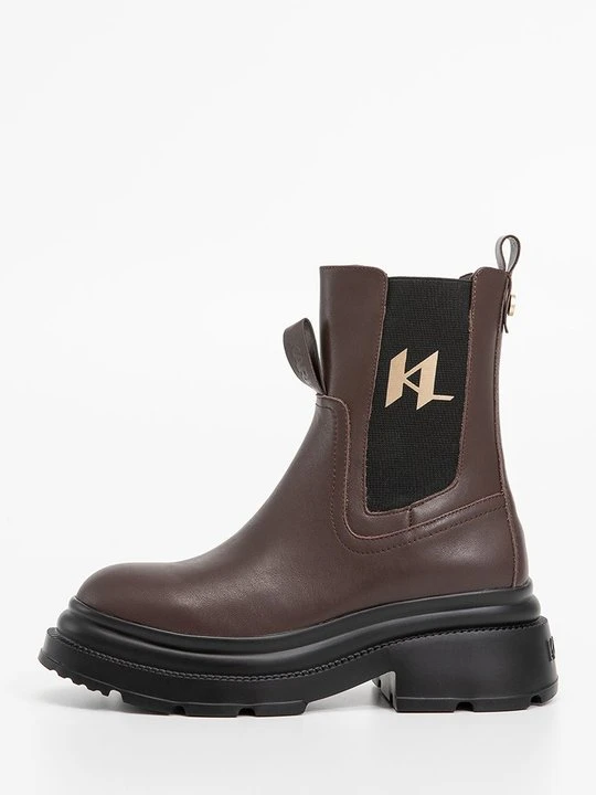 Zdjęcie produktu Botki na platformie KARL LAGERFELD ciemnobrązowy