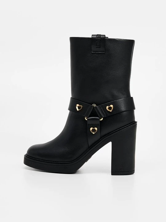 Zdjęcie produktu Botki na platformie LOVE MOSCHINO antracytowy melanż