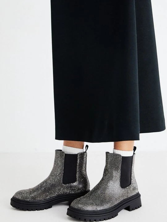 Zdjęcie produktu Botki na platformie Steve Madden srebrny