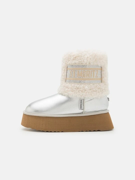 Zdjęcie produktu Botki na platformie Steve Madden srebrny
