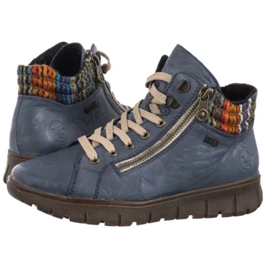 Zdjęcie produktu Botki Niebieskie N1305-14 Blue (RI307-b) Rieker