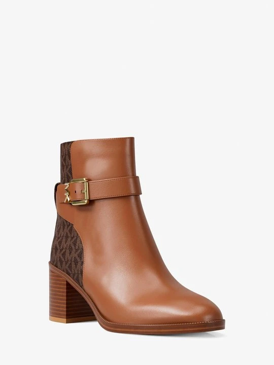 Zdjęcie produktu Botki skórzane Rachel z charakterystycznym logo na słupkowym obcasie Michael Kors