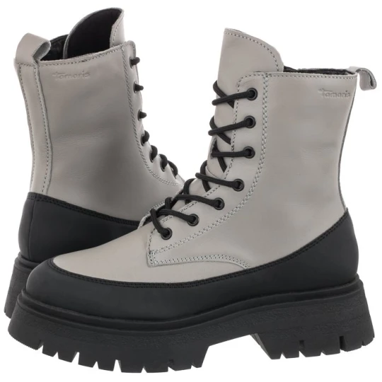 Zdjęcie produktu Botki Szare 1-25230-39 208 GreyLea./Blk (TM419-a) Tamaris