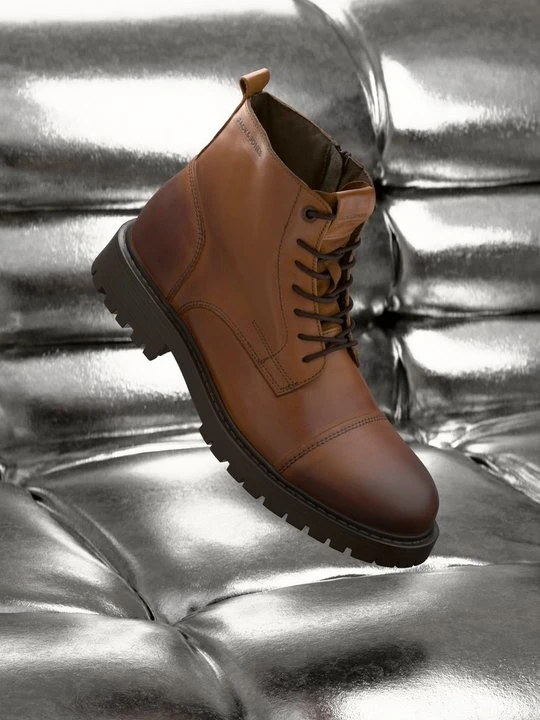 Zdjęcie produktu Botki sznurowane Jack&Jones koniakowy