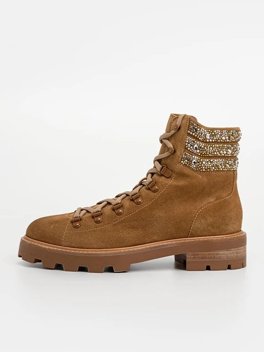 Zdjęcie produktu Botki sznurowane Jimmy Choo wielbłądzi
