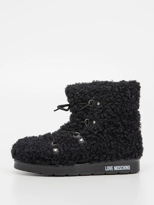 Zdjęcie produktu Botki sznurowane LOVE MOSCHINO antracytowy melanż