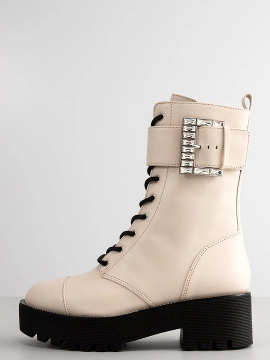 Zdjęcie produktu Botki sznurowane Michael Kors mleczny
