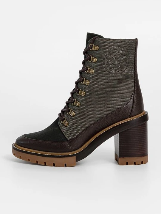 Zdjęcie produktu Botki sznurowane Tory Burch ciemnozielony