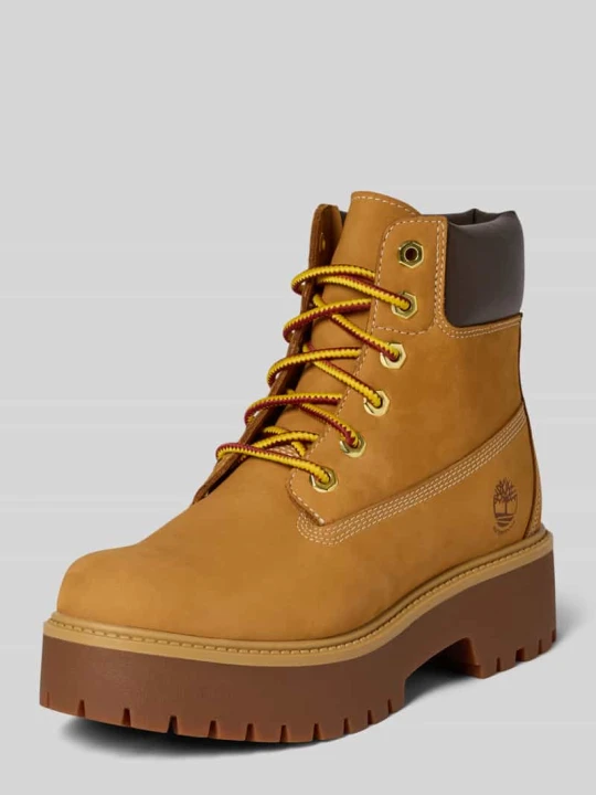 Zdjęcie produktu Botki sznurowane z mieszanki skóry Timberland Camel
