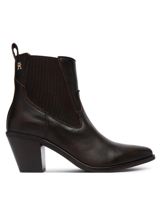 Zdjęcie produktu Botki Tommy Hilfiger Leather Western Chelsea Boot FW0FW09582 Brązowy