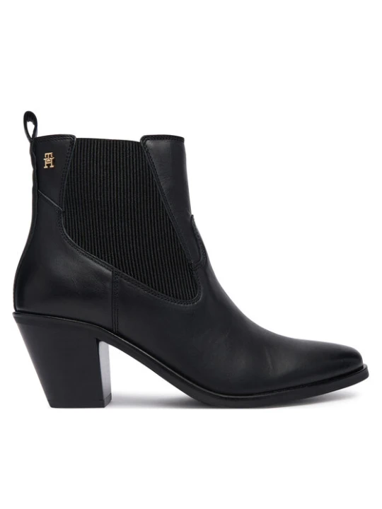 Zdjęcie produktu Botki Tommy Hilfiger Leather Western Chelsea Boot FW0FW09582 Czarny