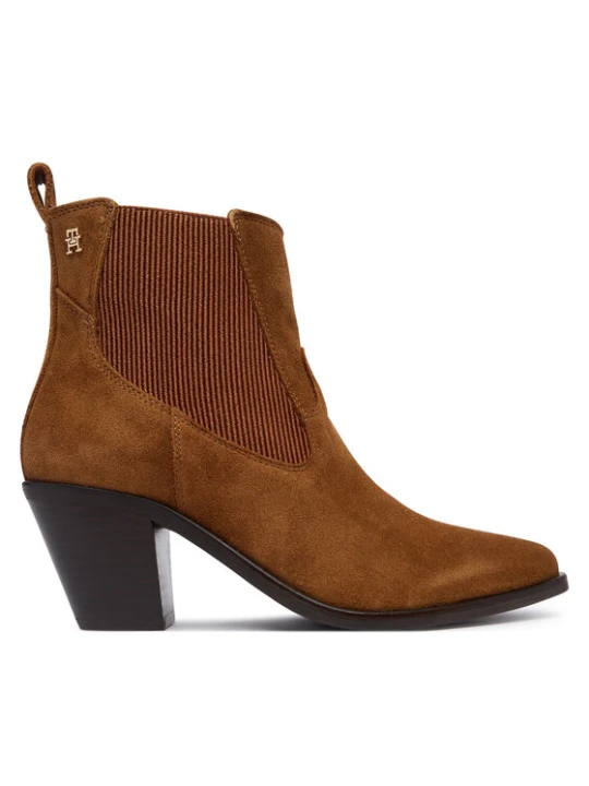 Zdjęcie produktu Botki Tommy Hilfiger Suede Western Chelsea Boot FW0FW09581 Brązowy