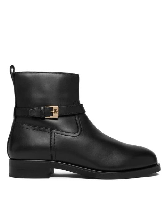 Zdjęcie produktu Botki Tommy Hilfiger Th Buckle Riding Leather Bootie FW0FW08781 Czarny