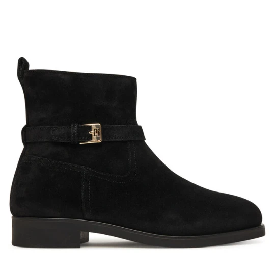 Zdjęcie produktu Botki Tommy Hilfiger Th Buckle Riding Suede Bootie FW0FW09047 Czarny