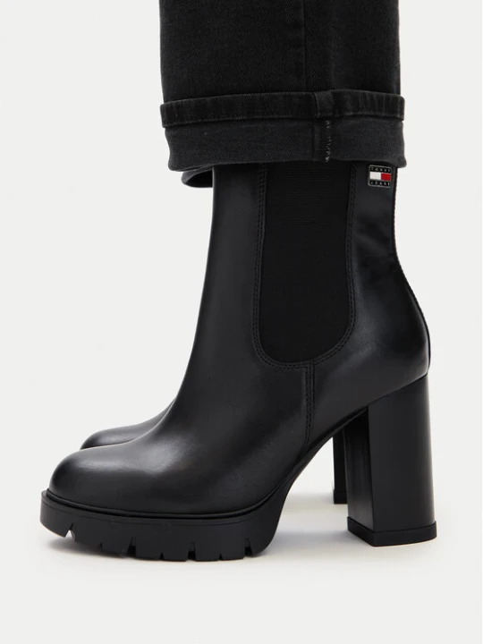 Zdjęcie produktu Botki Tommy Jeans Tjw Chelsea High Heel Boots EN0EN03112 Czarny